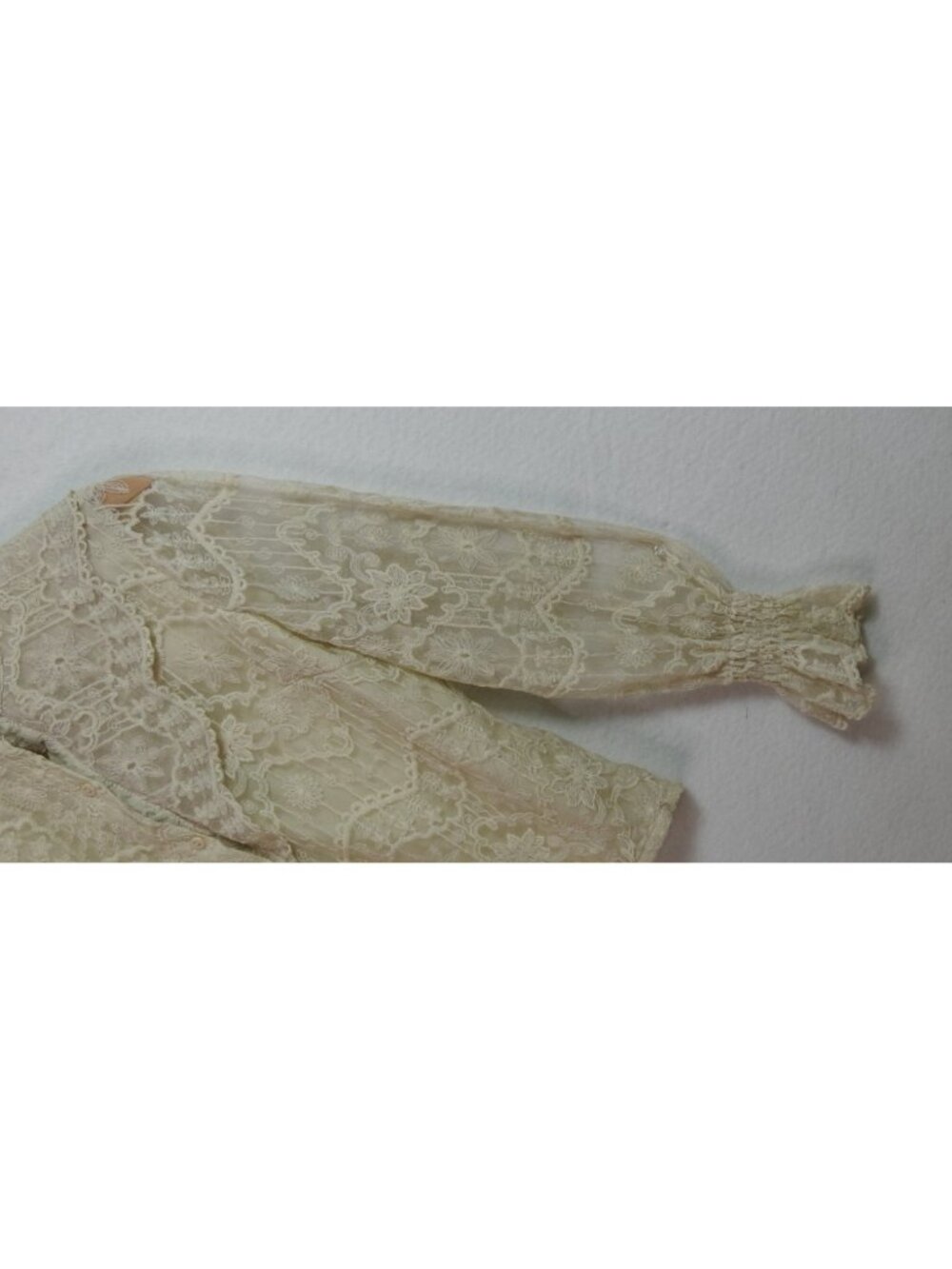 Angelic Chic Collection Lace Blouse Womens Large 36 Ivory Victorian Boho Top - Picture 4 of 15